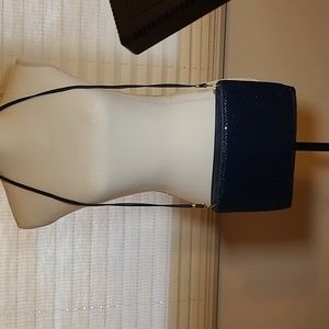 Vintage Whiting and Davis navy blue chain mail purse